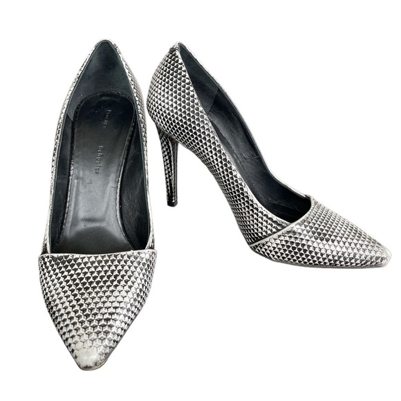 PROENZA Schouler Monochrome Leather Black White Pumps 38.5 - Picture 2 of 9